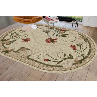 Covor Modern, Lotos 587, Crem/Bej, Oval, 60x110 cm, 1800 gr/mp