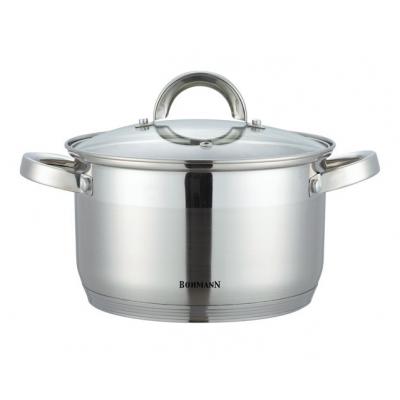 Bohmann Oala Inox cu capac sticla 24cm 6.6L BH 1424