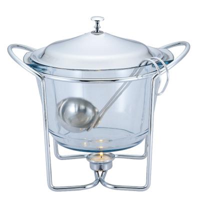 Bohmann Vas termorezistent cu incalzitor, Chafing Dish, 4L, capac si suport inox BH 2004-40 CG