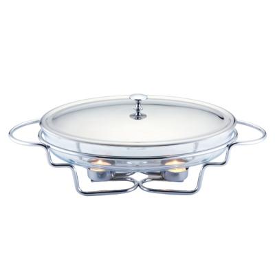 Bohmann Vas termorezistent cu incalzitor, Chafing Dish, 3L, capac si suport inox BH 2007-30 CG