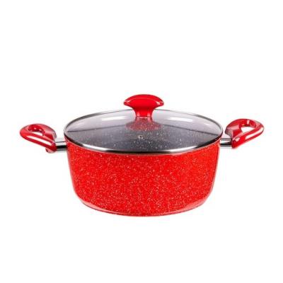 Bohmann Oala antiaderenta cu capac din sticla 20cm 2.2L Rosu BH 7357- 20