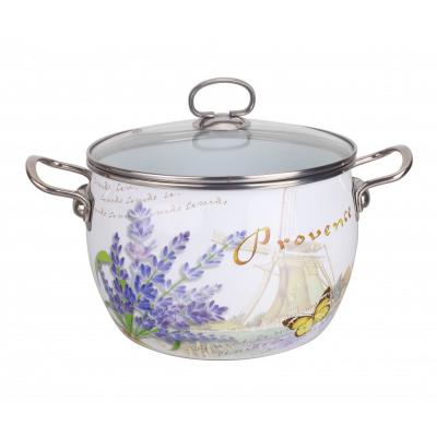 Bohmann Oala Emailata cu capac sticla yena 20cm 3.4L, Lavanda BH 8017-20