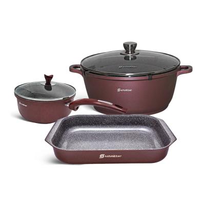 Schmitter Set Gatit 5 Piese, 2 Oale Antiaderente 1.5L, 6L + Tava antiaderenta S15639