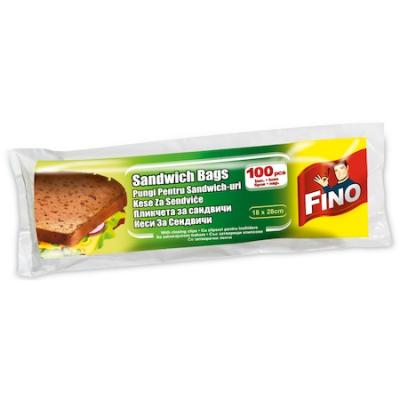 Fino Pungi Sandwich 100buc/set 18x28cm cu 50 clipsuri pentru inchidere