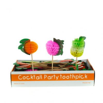 Scobitori Cocktail Lemn Topper 3D 100Buc/set A12321