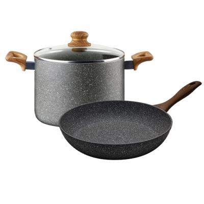 Brio Hard Rock Set Gatit 3 piese Oala antiaderenta 5.65L cu capac + Tigaie Antiaderenta 28cm B102