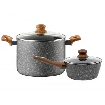 Brio Hard Rock Set Gatit 4 piese Oala antiaderenta 5.65L + Cratita 1.5L cu capace B106