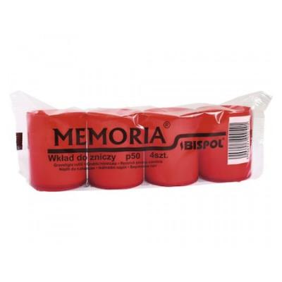 Bispol Candela Rezerva P50 Timp de ardere 18ore, 4Buc/Set Rosu