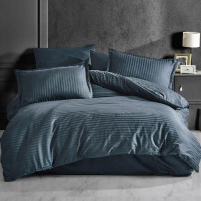 Pucioasa Lenjerie Pat damasc HORECA Antracit 2 persoane Queen size 4 piese