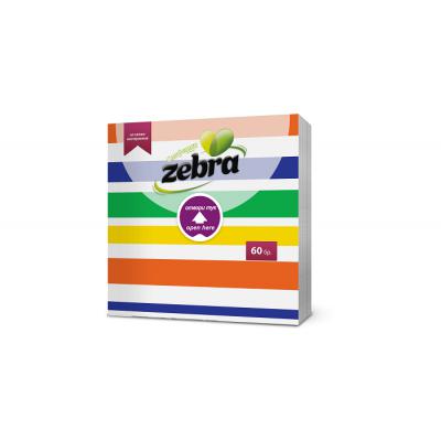 Zebra Servetele Masa Dungi Easy Open 33X33cm, 60 buc/pachet