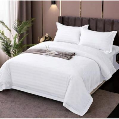 Pucioasa Lenjerie Pat damasc HORECA Alb 2 persoane Queen size 4 piese