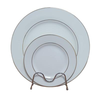 Set Tort 7 Piese Platou+6 Farfurii Model Alb+Auriu, 2125/1014 CAL 1