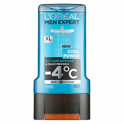 Loreal Elseve Gel Dus Men 300ml Expert Expert Cool Power Icy-Caps, Body+Face+Hair