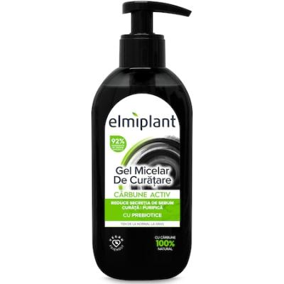 Elmiplant Lotiune Gel Micelar Detox 200 ml cu carbune pentru ten normal/gras