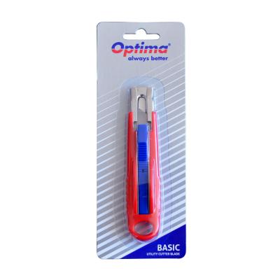 Cutter basic Optima, lama trapezoidala SK5, auto-retractabil, sina metalica, ABS OP-383012333