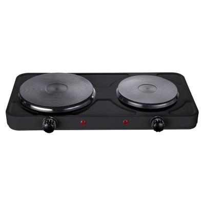 Rosberg Plita Electrica Dubla, 2500W, 51x26cm, Email, 5 Trepte, Negru R51445ID