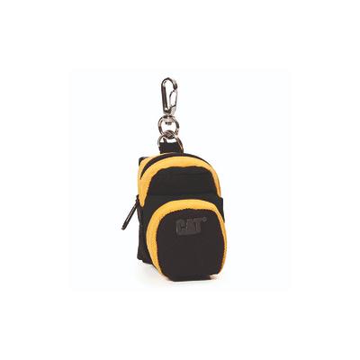 Caterpillar Mini rucsac cu fermoar pentru monede , cu agatatoare pentru rucsac/chei - negru cu galben CAT-83122-12