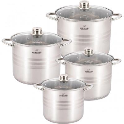Bohmann Set gatit 8 Piese Inox 7L, 9L,11L,13.5L, BH 004