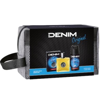 Denim Caseta Cadou Lotiune dupa ras Denim Original100 ml + Deodorant Spray Denim Original 150 ml + borseta