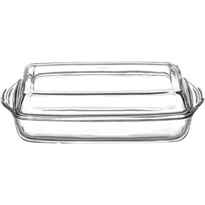 Borcam Vas Yena Termorezistent Dreptunghiular 1.95L Cu Capac Sticla 33x19cm 59009