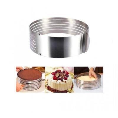 Forma inox reglabila pentru prajituri si tort cu 6 spatii pentru feliere A13250