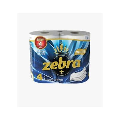 Zebra Hartie Igienica White 4 Straturi 4buc/set