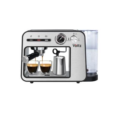 Voltz Espressor Cafea, 1450W, 15 bar, Inox Oliver, Oprire automata, filtru otel in doua etape, oprire automata, gri/negru OV51171H