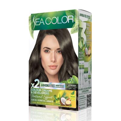 Sea Color Vopsea Natural Effect Fara Amoniac 7.1 Brunet Cenusiu