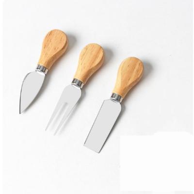 Set 3 Cutite Branza Inox cu maner lemn 14cm A14002