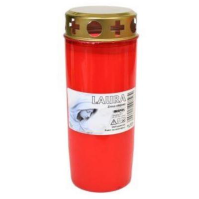 Bispol Candela Ulei in Parafina cu capac anti-ploaie W7 Timp de ardere 85h, Rosu