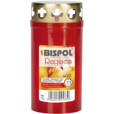 Bispol Candela Ulei in Parafina cu capac anti-ploaie V2 Timp de ardere 36h, Rosu