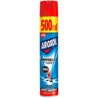 Aroxol Spray Insecticid Universal Dubla Actiune 500Ml Insecte Zburatoare si Taratoare
