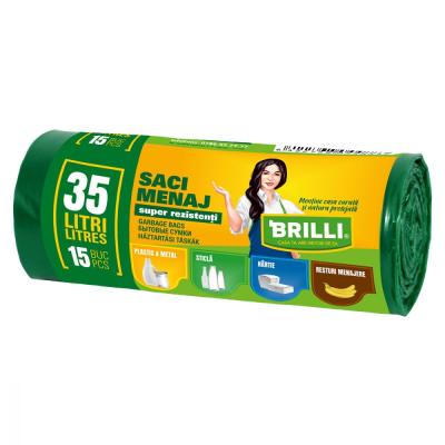 Misavan Brilli Saci Menaj 35L 15Buc/Set Verde