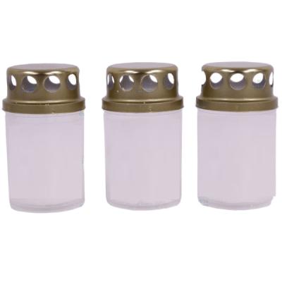 Bispol Candela Ulei in Parafina cu capac anti-ploaie V1-30 A3 Timp de ardere 13h, Alb 3buc/set