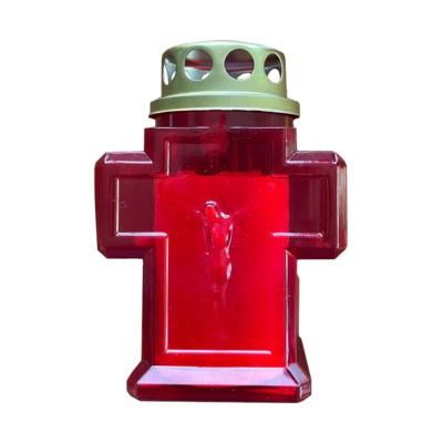 Candela Electronica Cruce Mica cu capac 150 Zile, Baterii Incluse, CE 150-11, Rosu