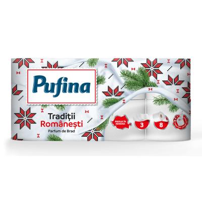 Pufina Hartie Igienica 3 Straturi 8Buc/Set Traditii Romanesti cu Parfum de Brad