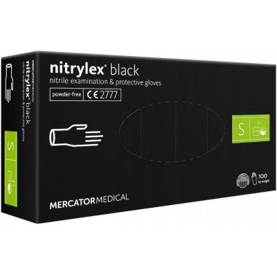 Mercator Manusi Nitril Profesionale PPS Unica folosinta Negru S 100 buc/cutie