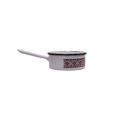 Cratita Semiadanca cu coada 16cm 1.5L Alb cu decor