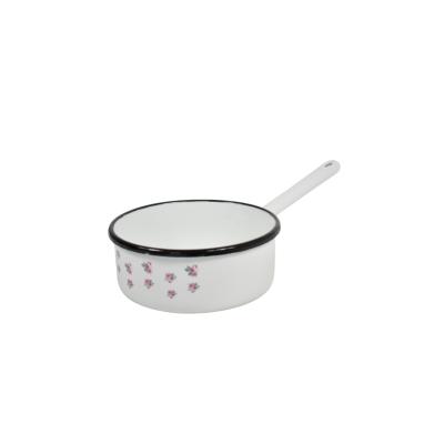 Cratita Semiadanca cu coada 18cm 2.2L Alb cu decor
