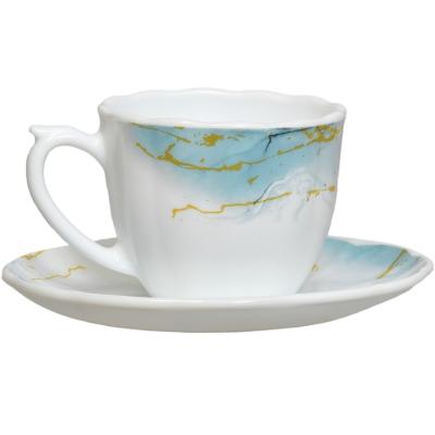 Dinova Set Cafea Opal 6 Cesti + 6 Farfuriute 190Ml Model Turquoise GD12