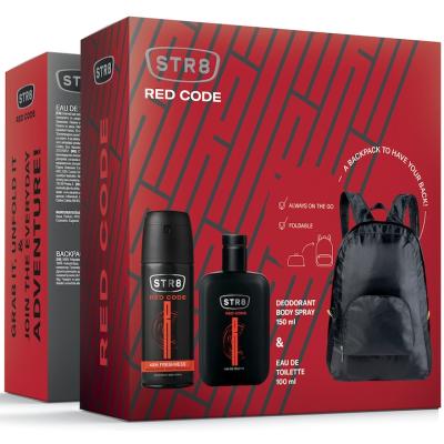 Str8 Caseta Cadou Apă de toaletă, 100 ml​​​​​​​+ Deodorant spray 150 ml Red Code+ ghiozdan CADOU