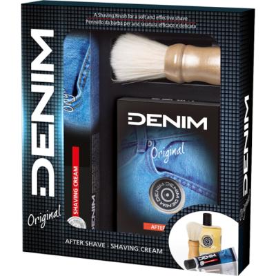 Denim Caseta Cadou Loțiune după bărbierit, 100 ml + Cremă pentru bărbierit, 100 ml + pămătuf