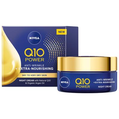 Nivea Crema Antirid de Noapte Q10 Power 50ml intensiv hidratanta, pentru ten uscat