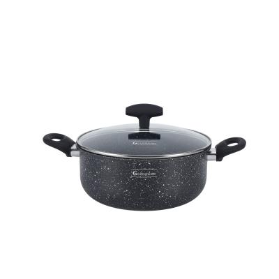 Goldmann Oala antiaderenta cu capac din sticla 26cm 5.3L manere soft touch GM 1300-26