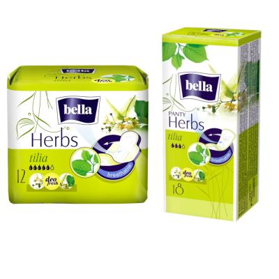 Bella Absorbante Herbs 12Buc/Set +Bella Absorbante zilnice Herbs Panty 18 buc/set Floare de tei