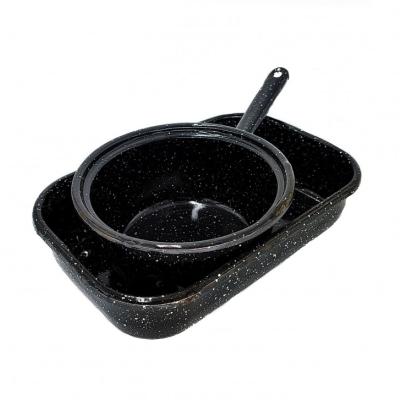 Set tava universala emailata 26 cm+ cratița cu coadă 1.5L