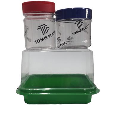 Set Borcane Condimente 100ml/130ml+Caserola plastic Cu Capac Etans 600Ml Cadou
