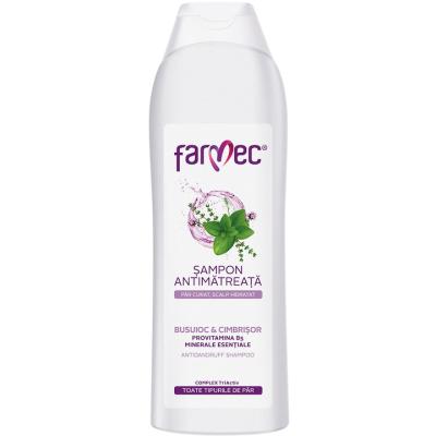Farmec Sampon antimatreata 400ml pentru toate tipurile de par cu extract de Busuioc și Cimbrișor