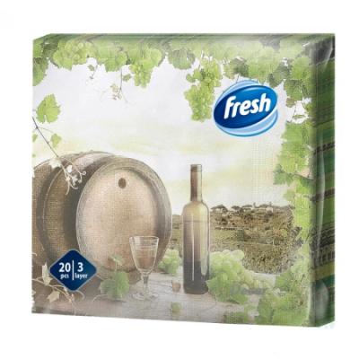 Fresh DEKOR Servetele Masa 33X33Cm 3 straturi 20Buc/set Wine&amp;Grapes