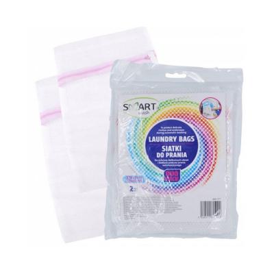 Smart Plasa protectie haine pentru masina de spalat, Poliester, 50x60cm/30X40cm, Alb 2 buc/set